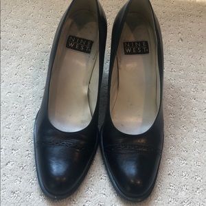 Nine West Black Leather Heels